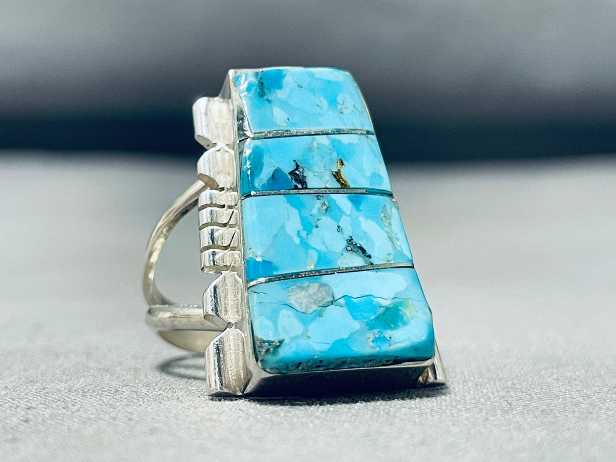 Ethereal Native American Navajo Old Kingman Turquoise Sterling Silver ...
