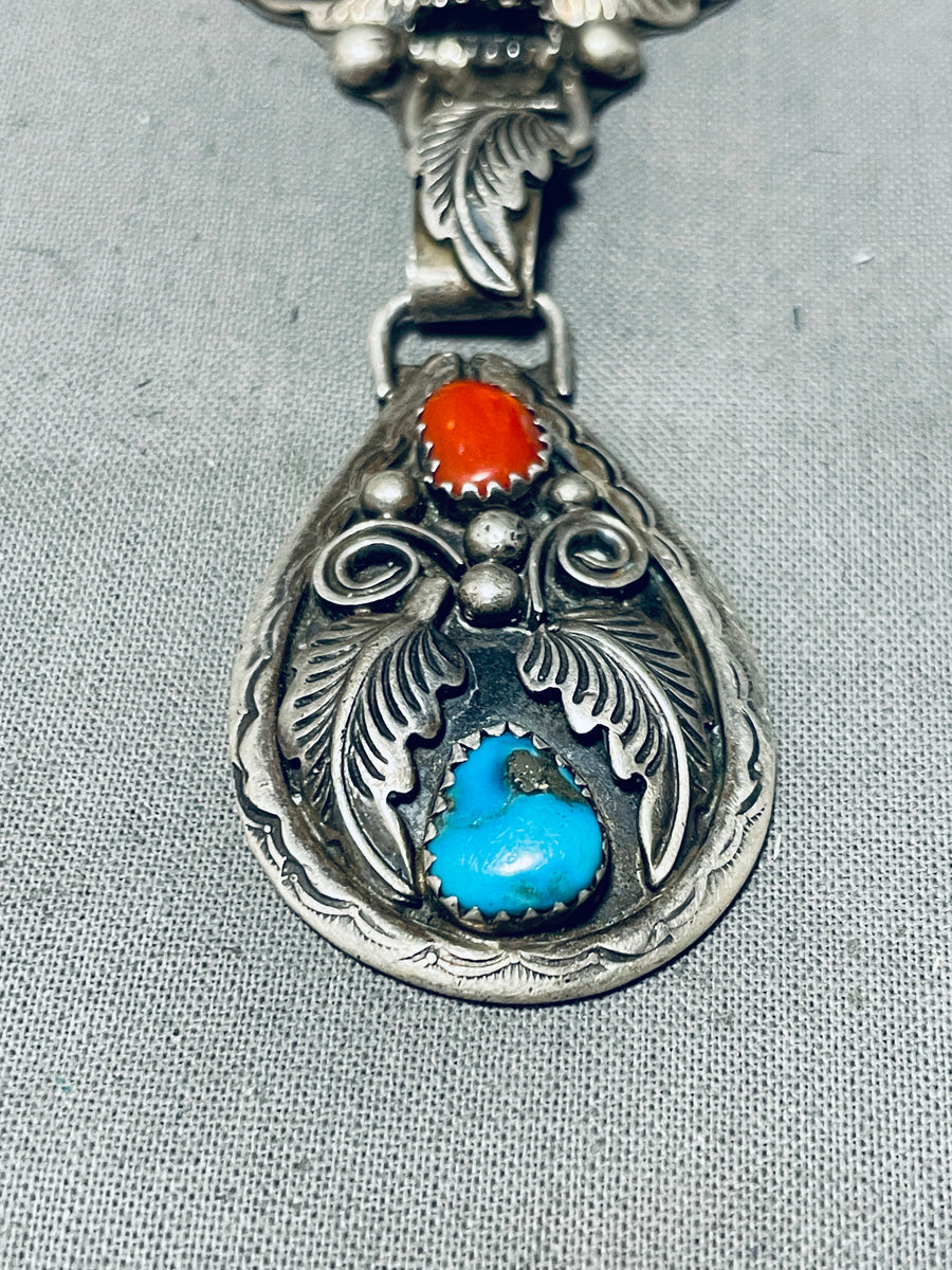 Al Yazzie!! Vintage Native American Navajo Turquoise Coral