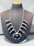 One Of The Best Vintage Native American Navajo Sterling Silver Squash Blossom Necklace-Nativo Arts