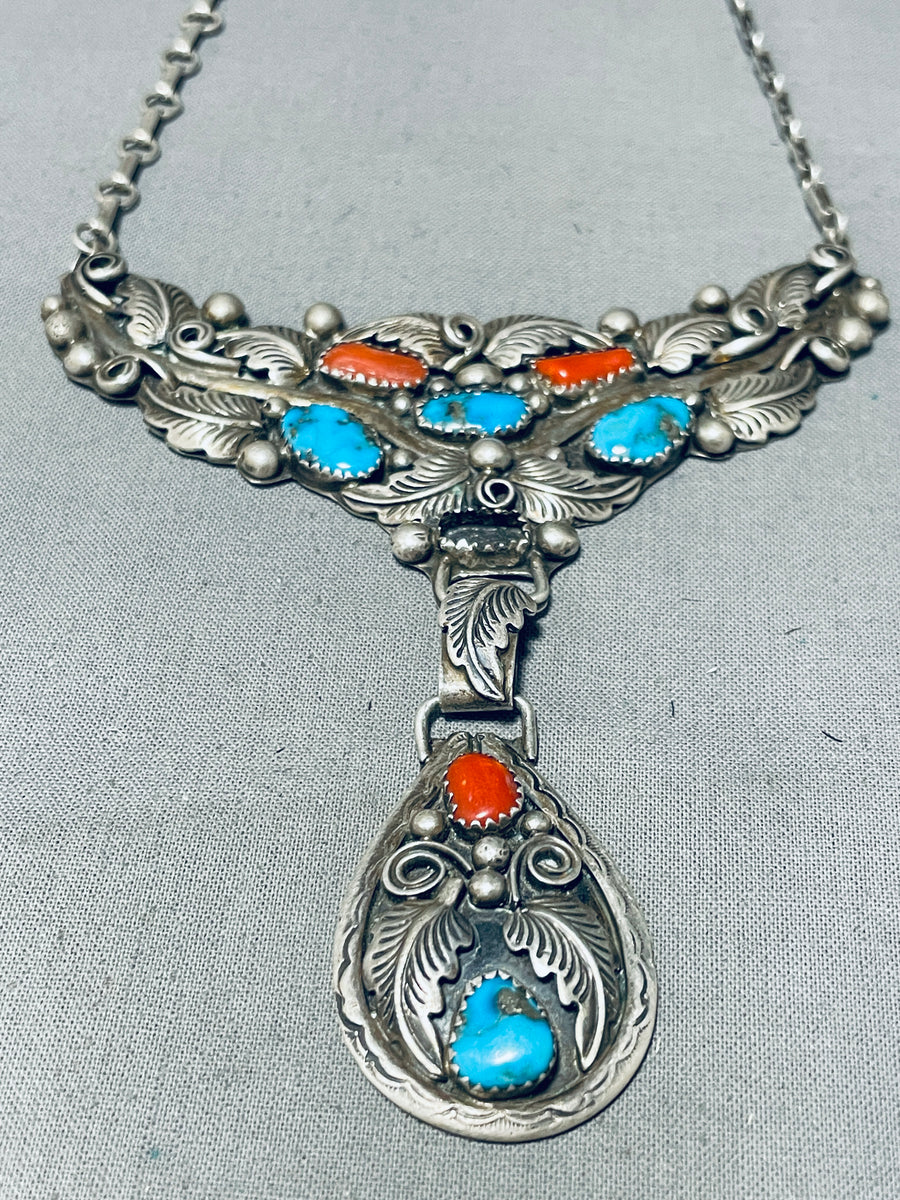 Al Yazzie!! Vintage Native American Navajo Turquoise Coral