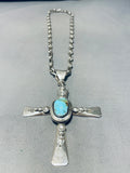 Heavy Important!! Vintage Native American Navajo Ben Begaye Turquoise Sterling Silver Necklace-Nativo Arts
