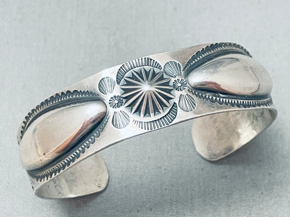 Hand Tooled Vintage Native American Navajo Early 1900's Sterling