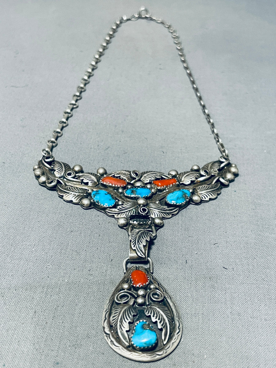 Al Yazzie!! Vintage Native American Navajo Turquoise Coral
