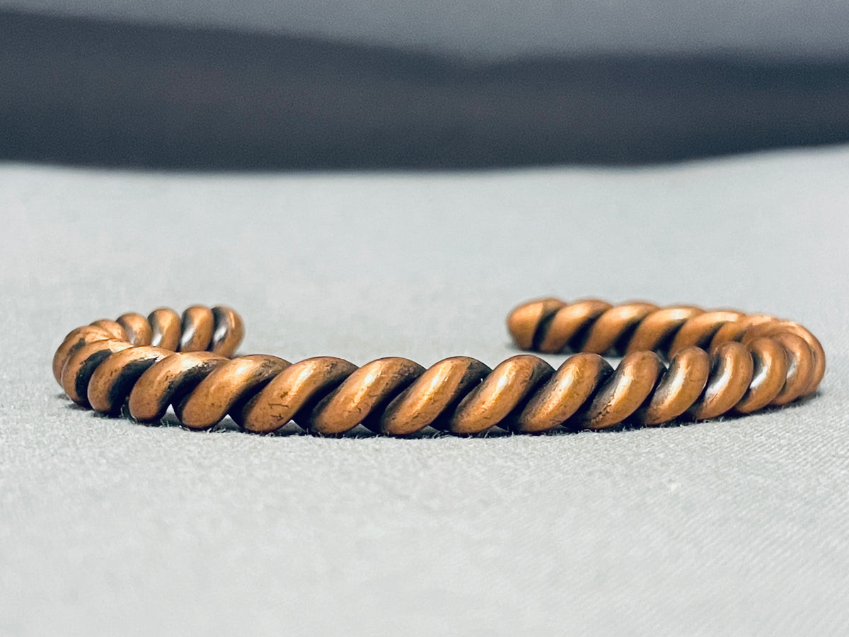 Amazing Vintage Native American Navajo Copper Twist Bracelet