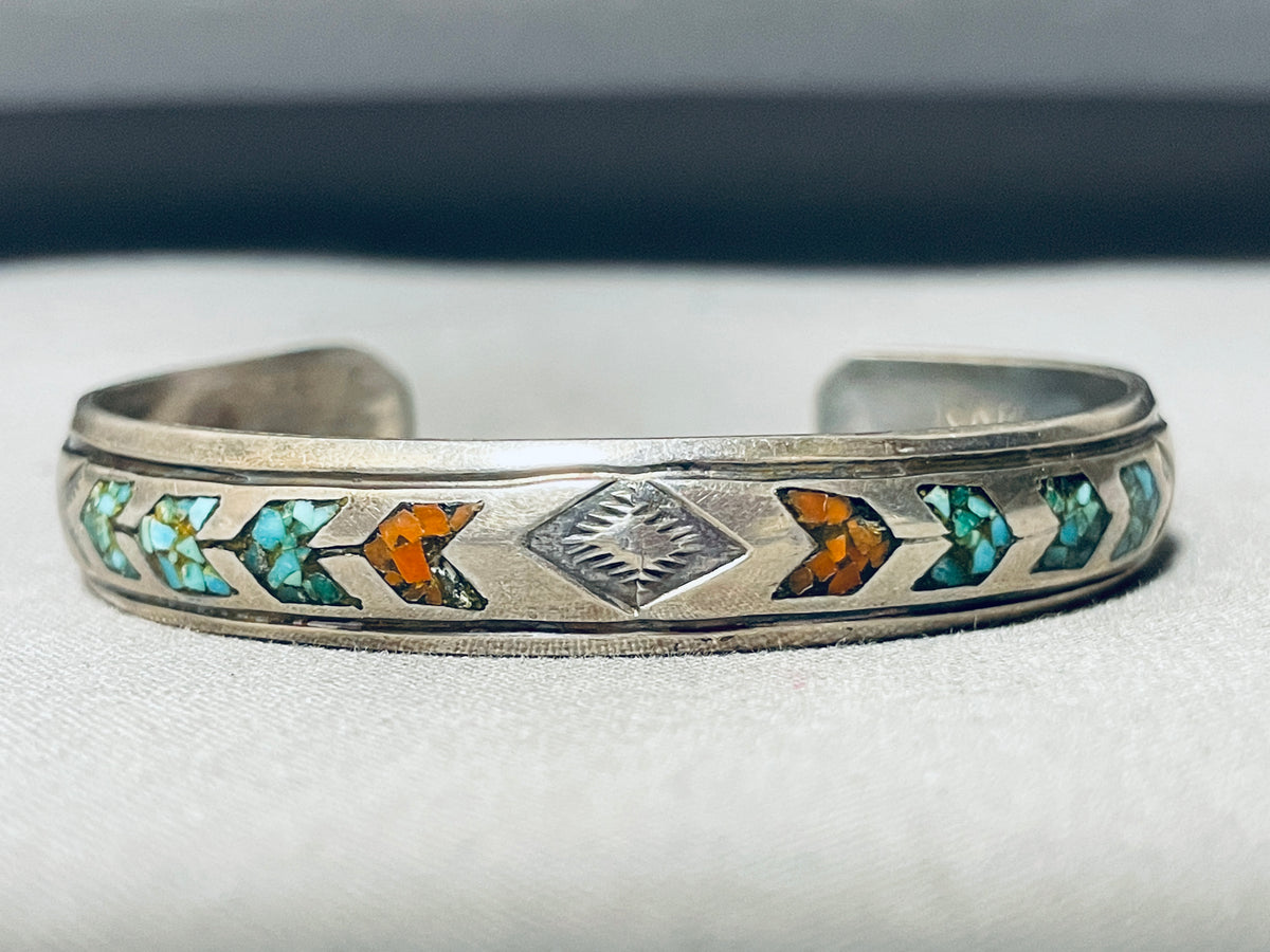アクセサリー Navajo / silver bangle Important Vintage Native American Navajo Nakai Family Turquoise
