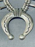 Fab All Silver Vintage Native American Navajo Sterling Squash Blossom Necklace-Nativo Arts