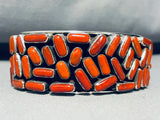 Coral Paradise!! Vintage Native American Navajo Sterling Silver Bracelet Cuff-Nativo Arts