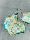 Colossal Vintage Native American Navajo Royston Turquoise Sterling Silver Earrings-Nativo Arts