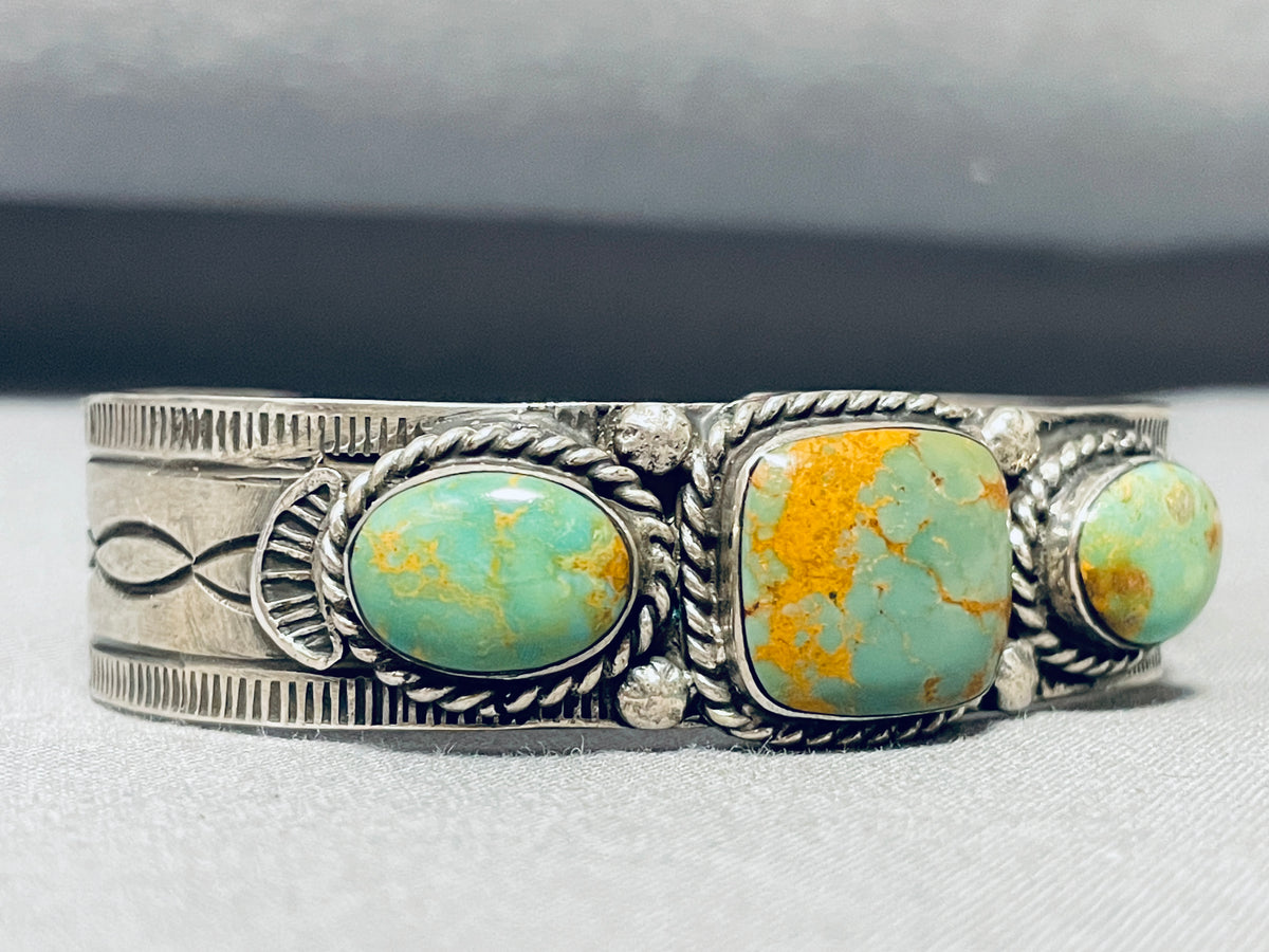 Unique Vintage Native American Navajo Royston Turquoise Sterling Silve ...