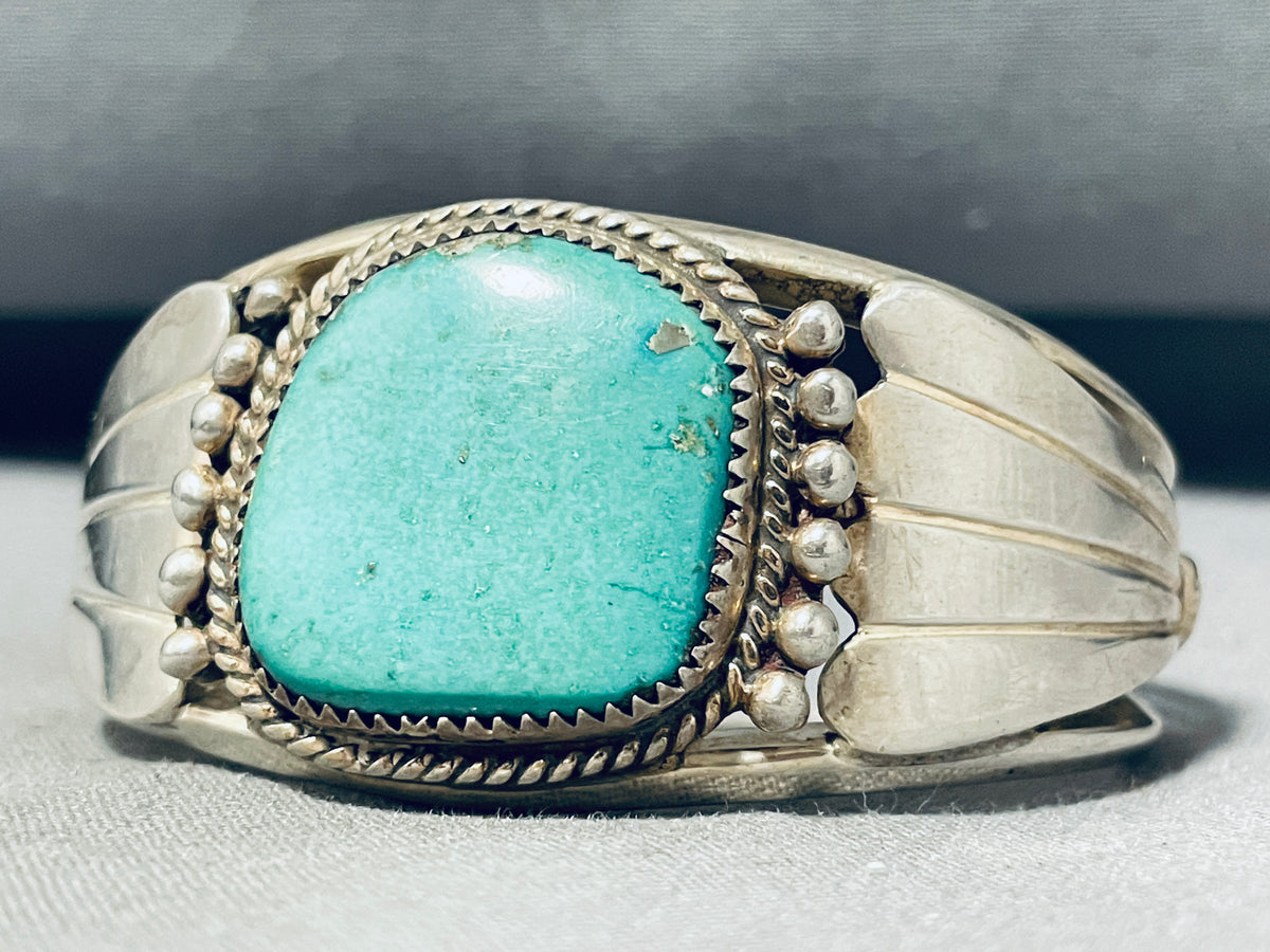 Awesome Vintage Native American Navajo Turquoise Sterling Silver Brace ...