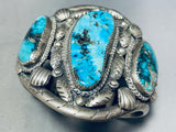 110 Grams Museum Quality Vintage Native American Navajo Turquoise Sterling Silver Bracelet-Nativo Arts