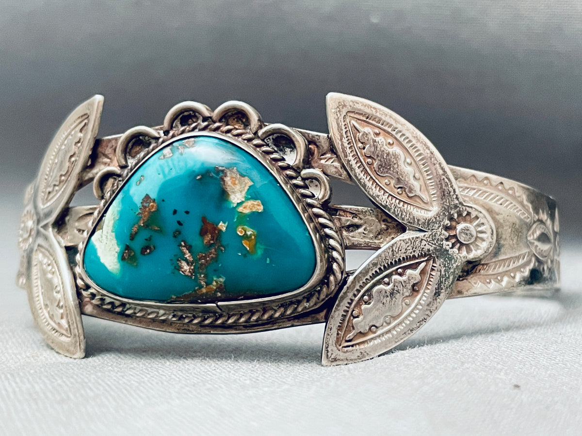 Early 1900's Vintage Native American Navajo Robin's Egg Turquoise