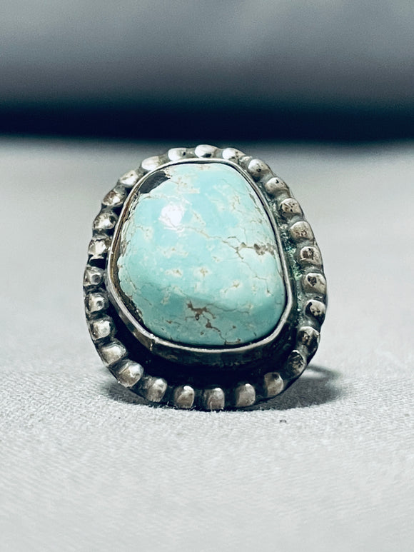 Sensational Vintage Native American Navajo 8 Turquoise Dome Sterling Silver Ring-Nativo Arts