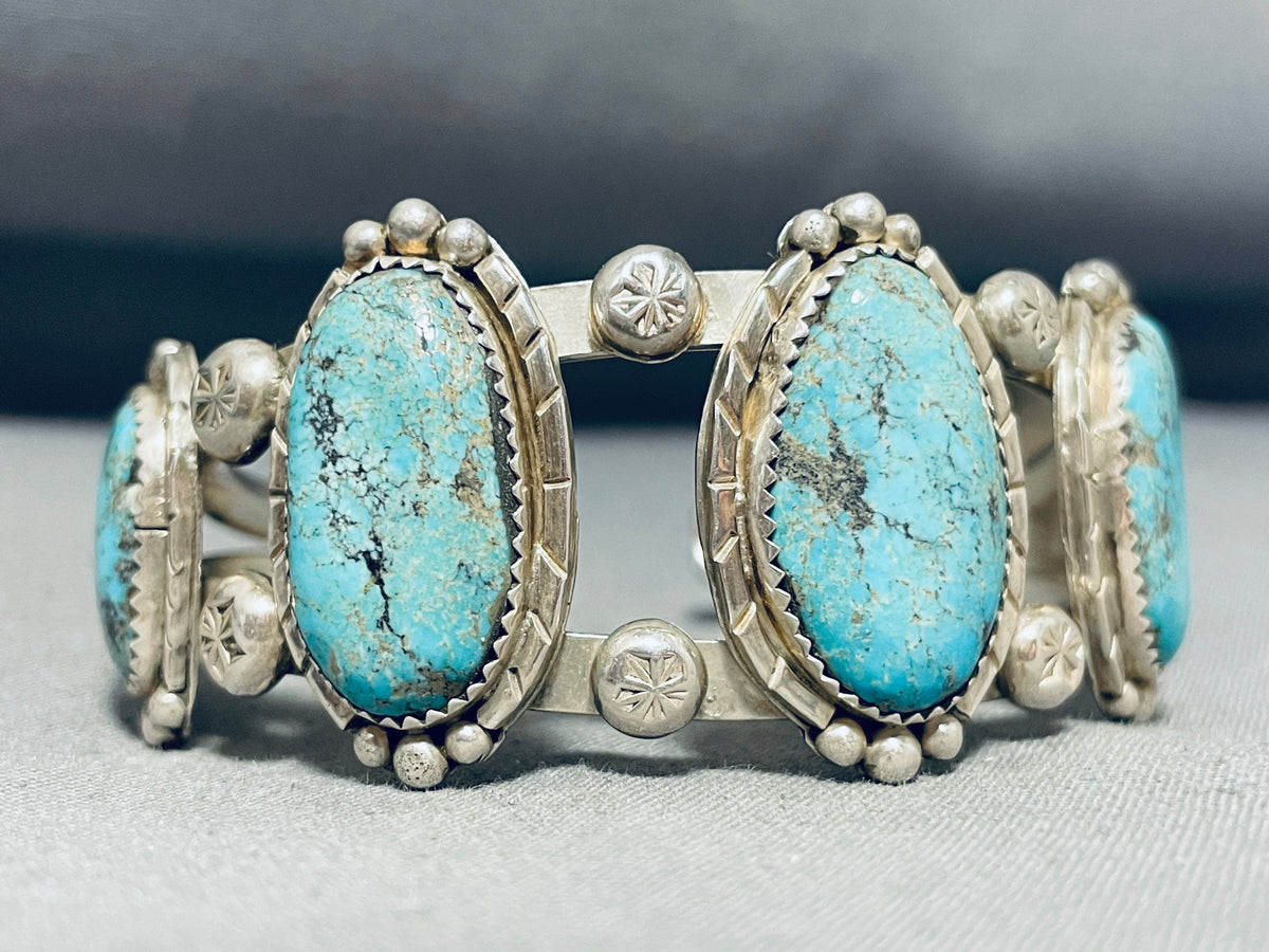 Important Harry Trujillo Turquoise Sterling Silver Bracelet