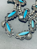 Fab Vintage Native American Navajo Turquoise Sterling Silver Squash Blossom Necklace-Nativo Arts