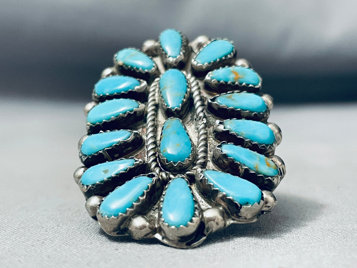 Massive Vintage Native American Navajo Turquoise Sterling Silver