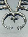 One Of The Best Vintage Native American Navajo Sterling Silver Squash Blossom Necklace-Nativo Arts
