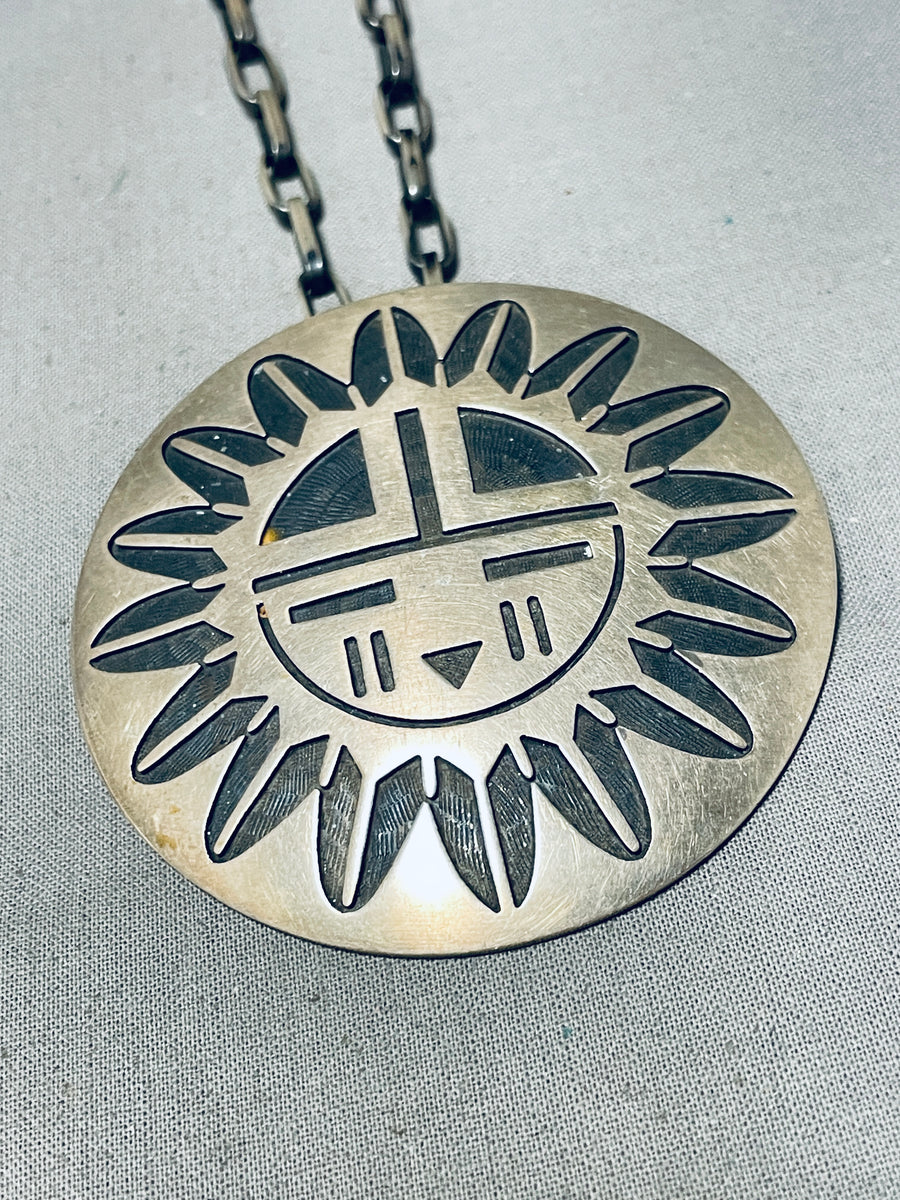Fascinating Vintage Native American Hopi Sterling Silver Sunface