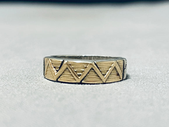 Gorgeous Native American Navajo 14k Gold Sterling Silver Ring-Nativo Arts