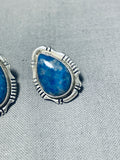 Best Vintage Native American Navajo Denim Lapis Sterling Silver Earrings-Nativo Arts