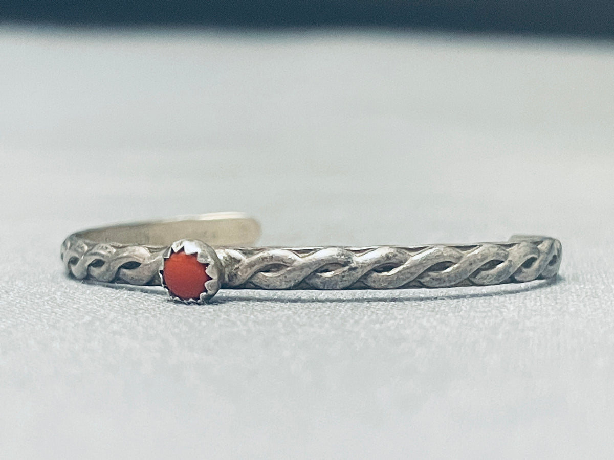 Dan Simplicio Vintage Sterling Turquoise Coral Statement Cuff Bracelet