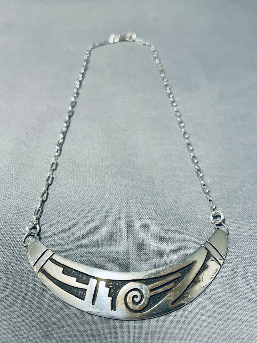 Traditional Hand Carved Native American Hopi Sterling Silver Traditional Hand Carved Native American Hopi Sterling Silver