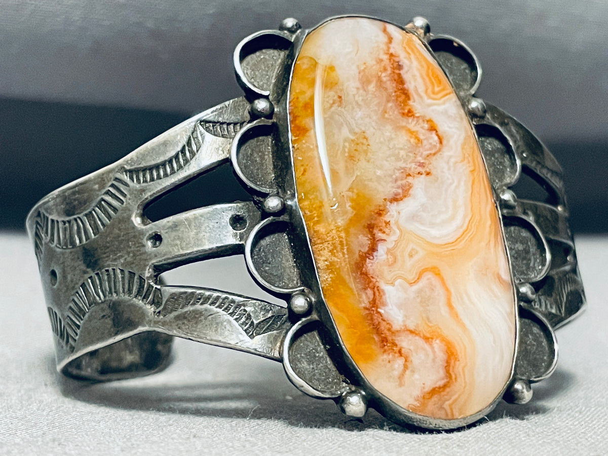 One Of The Best Vintage Native American Navajo Orange Jasper