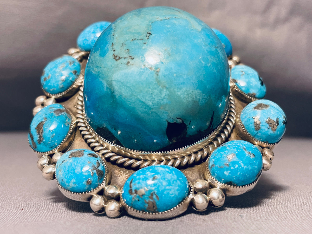 The Best Native American Navajo Bulbous Turquoise Sterling Silver Brac ...