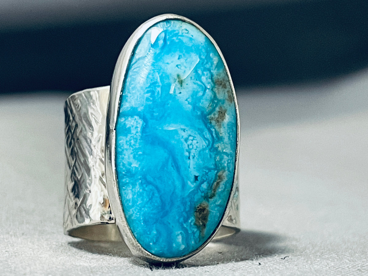 Tremendous Native American Navajo Kingman Turquoise Sterling Silver Gi ...