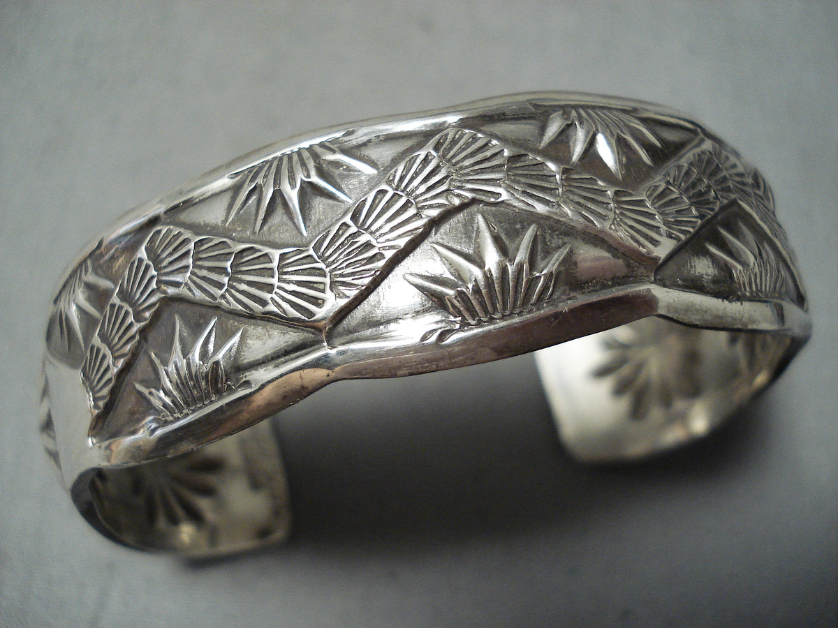 Bracelet Navajo Argent Massif Vintage - Marque Emerson Bill - Style Manchette Sterling