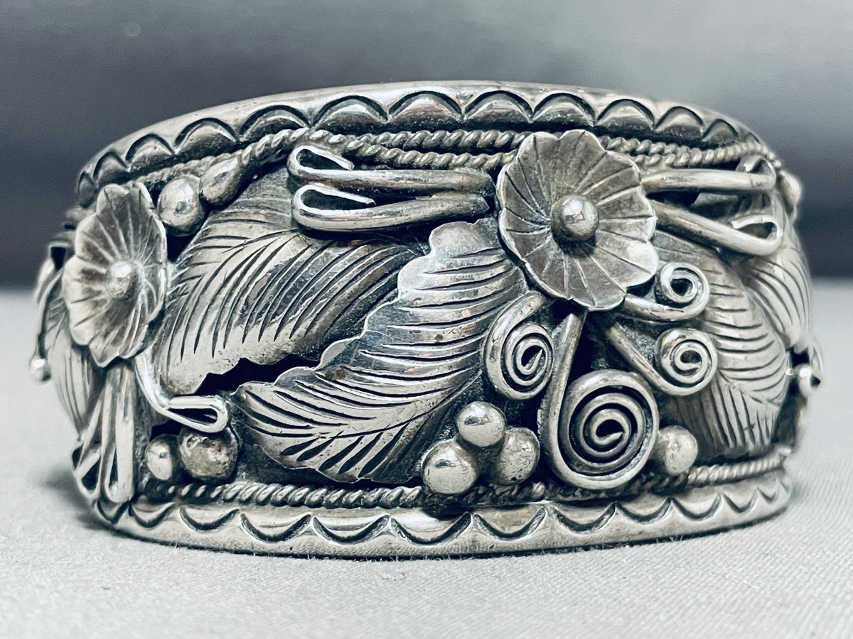 One Of The Best Vintage Native American Navajo Sterling Silver Leaf Br ...