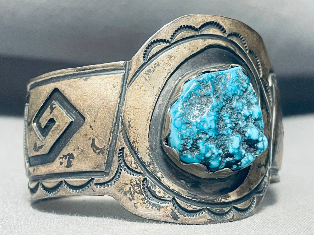 W Dodson Vintage Native American Navajo Turquoise Sterling Silver Brac ...