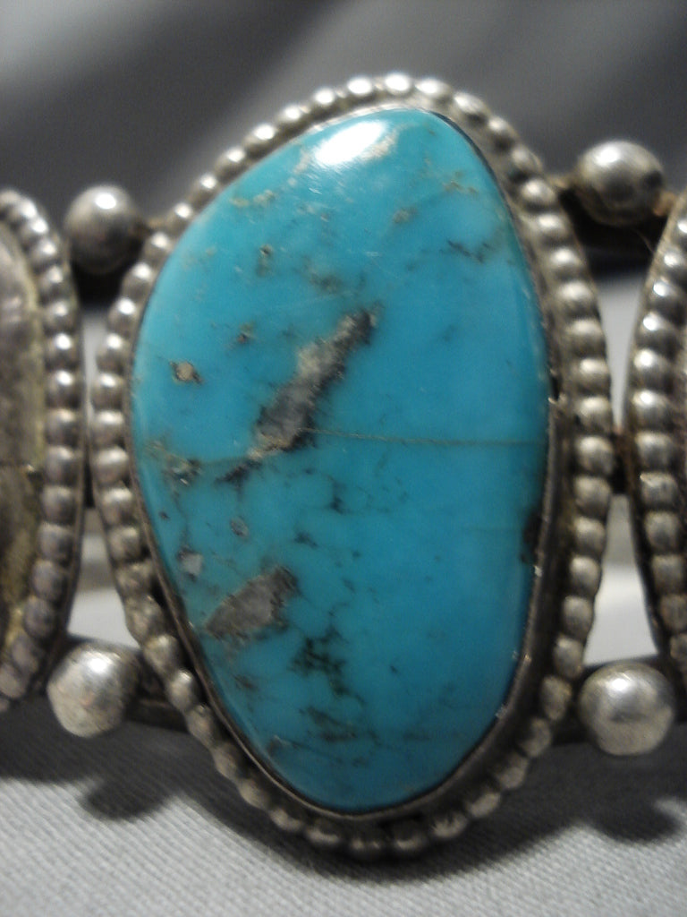 Amazing Vintage Navajo Turquoise Native American Sterling Silver Brace ...