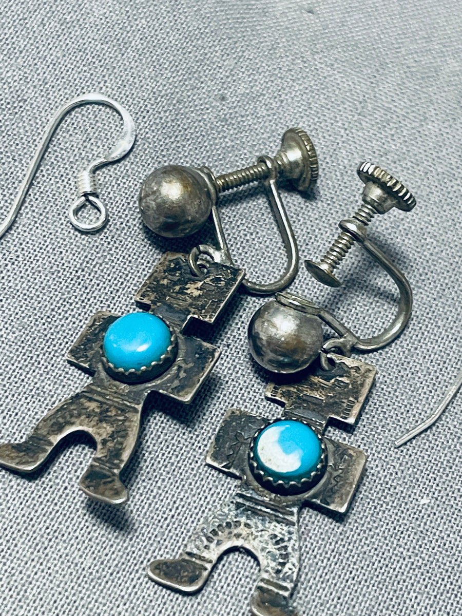 Very Vintage Native American Navajo Turquoise Sterling Silver Kachina ...