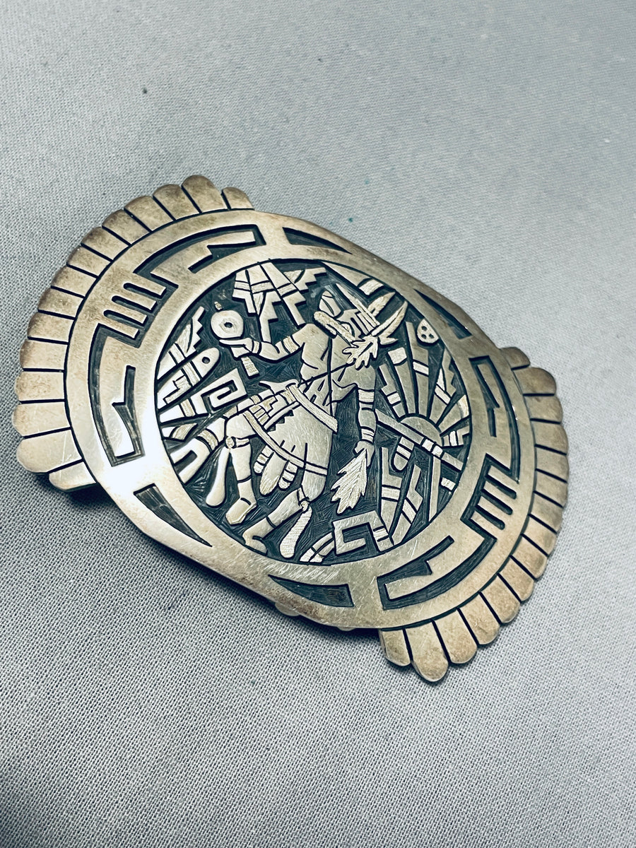 Important Vintage Native American Hopi Sterling Silver Buckle