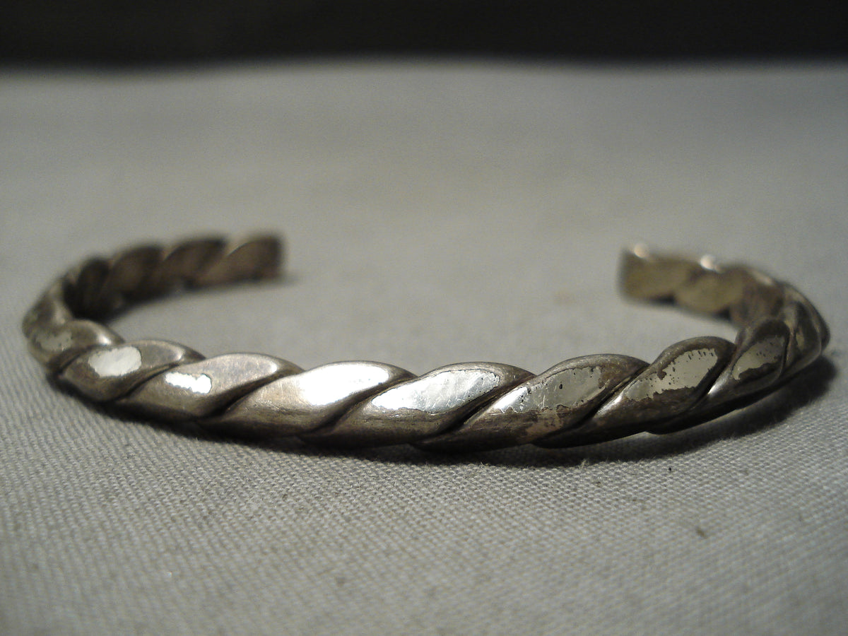 Marvelous Vintage Navajo Twisted Sterling Silver Native American Brace ...
