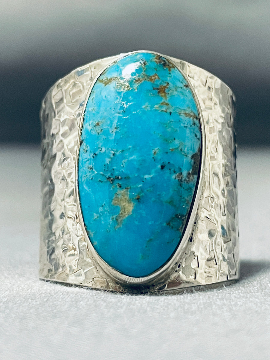 Impressive Native American Navajo Old Kingman Turquoise Sterling Silve ...