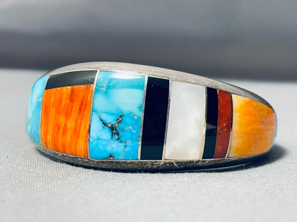 Thick Sturdy Vintage Native American Navajo Turquoise Sterling Silver ...