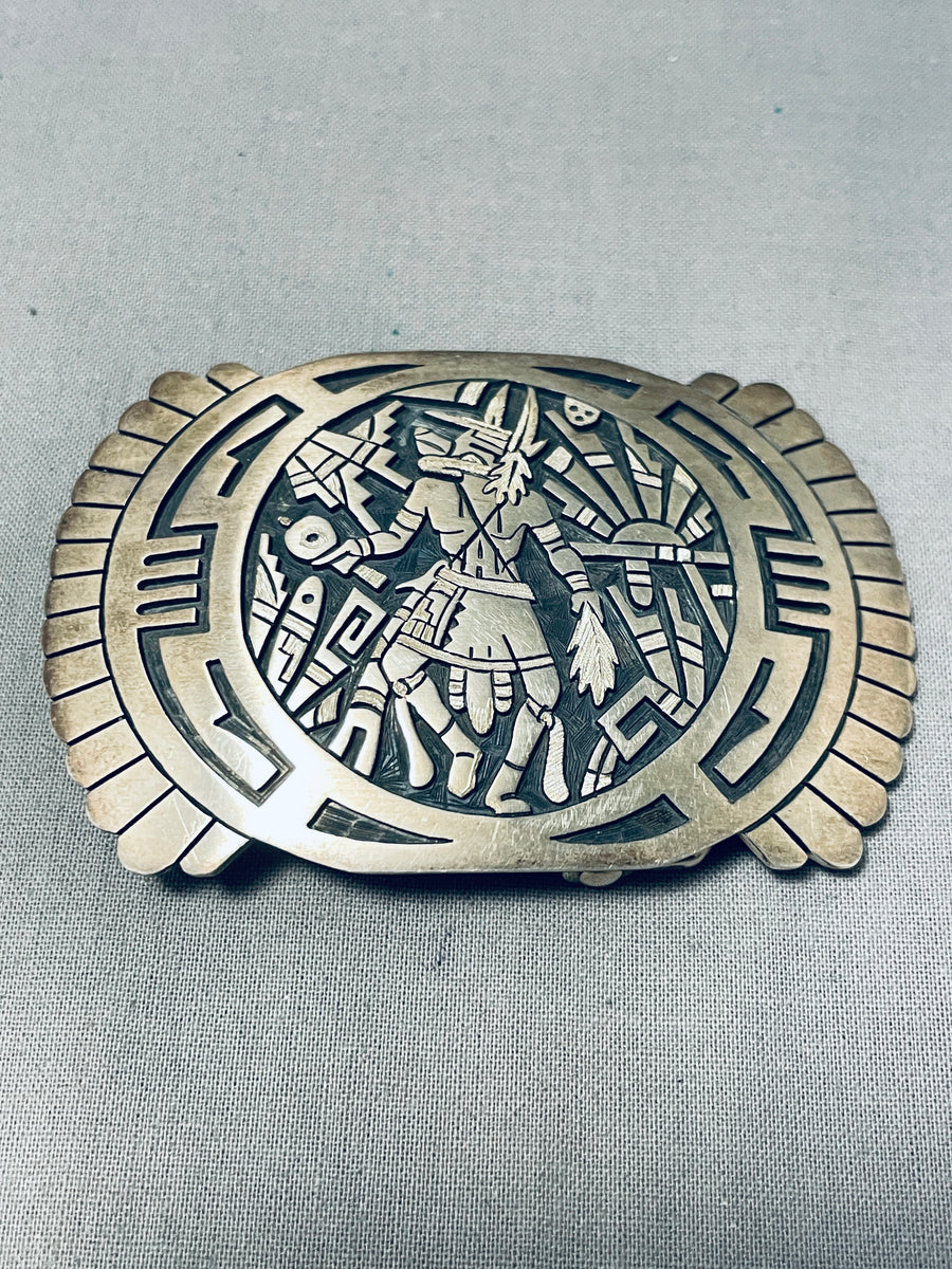 Important Vintage Native American Hopi Sterling Silver Buckle