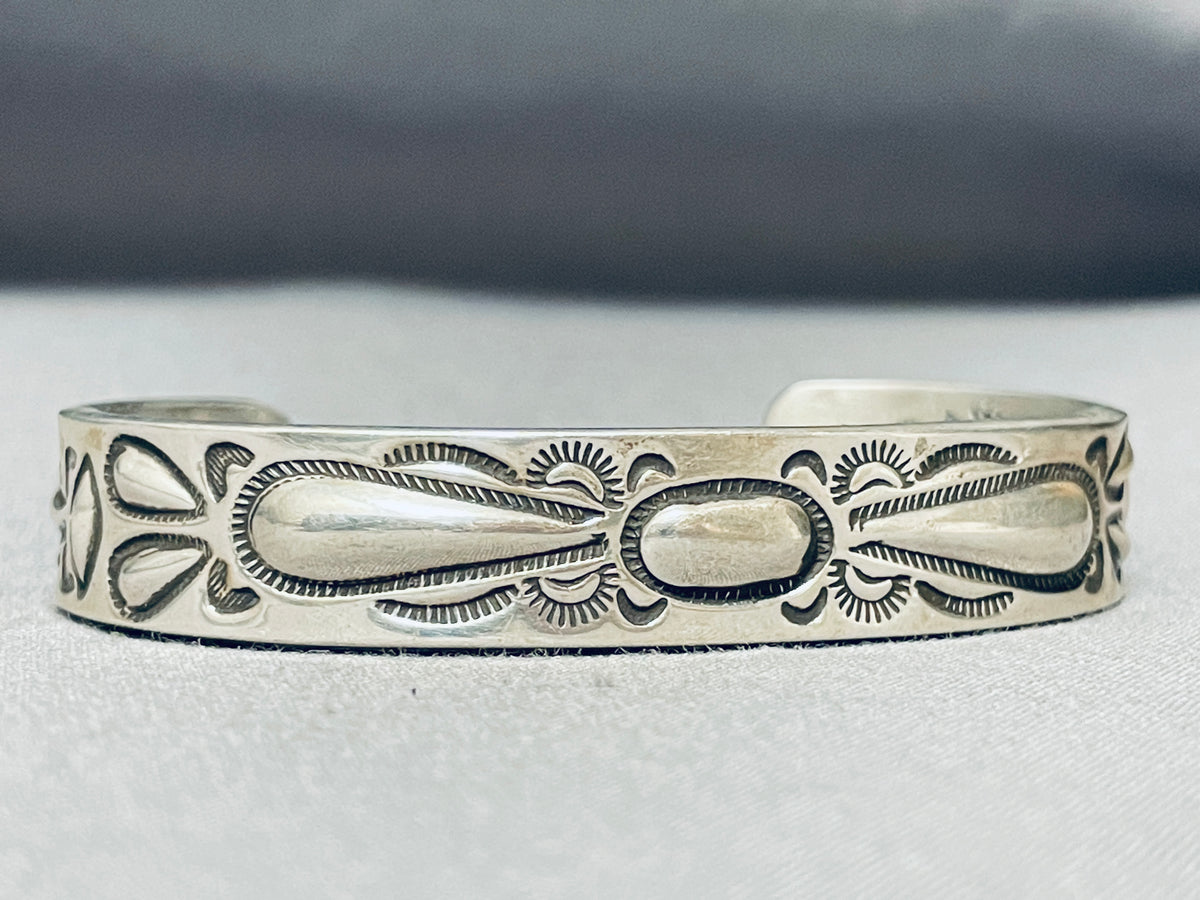 Important Ray Adakai Thick Vintage Native American Navajo Sterling
