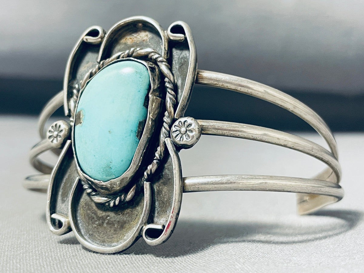 Majestic Vintage Native American Navajo Old Kingman Turquoise Sterling ...