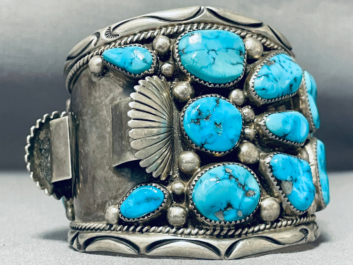 Best Vintage Orville Tsinnie Native American Navajo Turquoise Sterling  Silver Watch Bracelet
