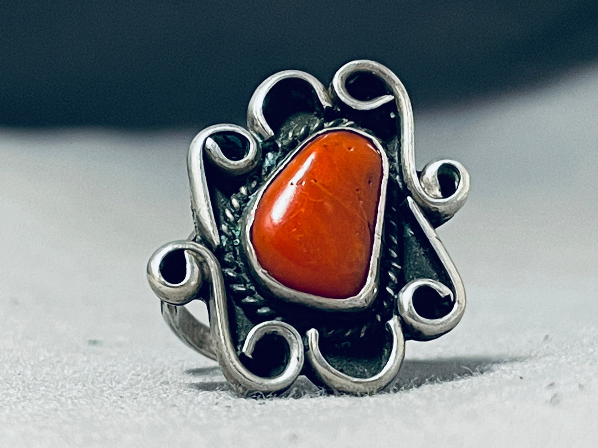Incredible Vintage Native American Navajo Chunky Coral Sterling Silver ...