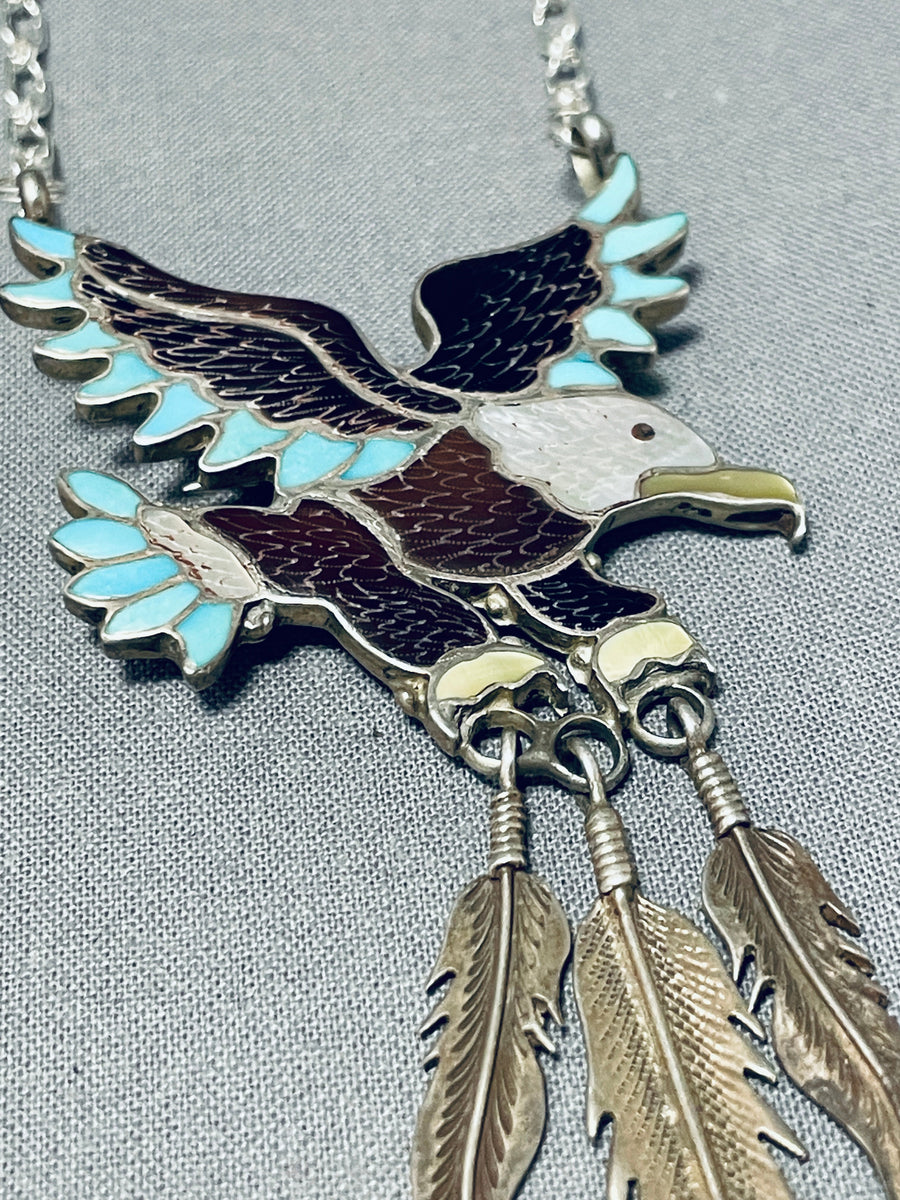 Jim Etsate Vintage Native American Zuni Turquoise Sterling Silver