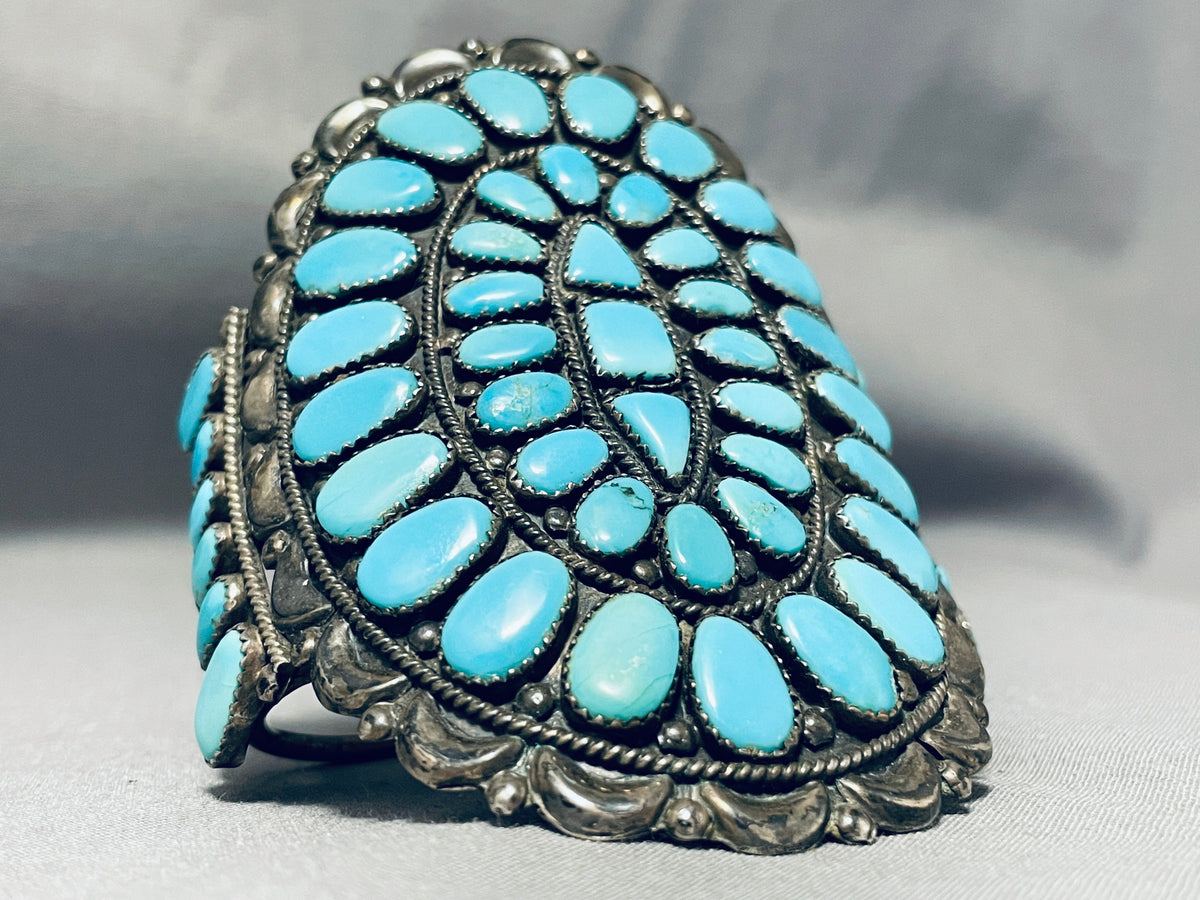 Museum Vintage Native American Navajo Turquoise Sterling Silver Bracel ...