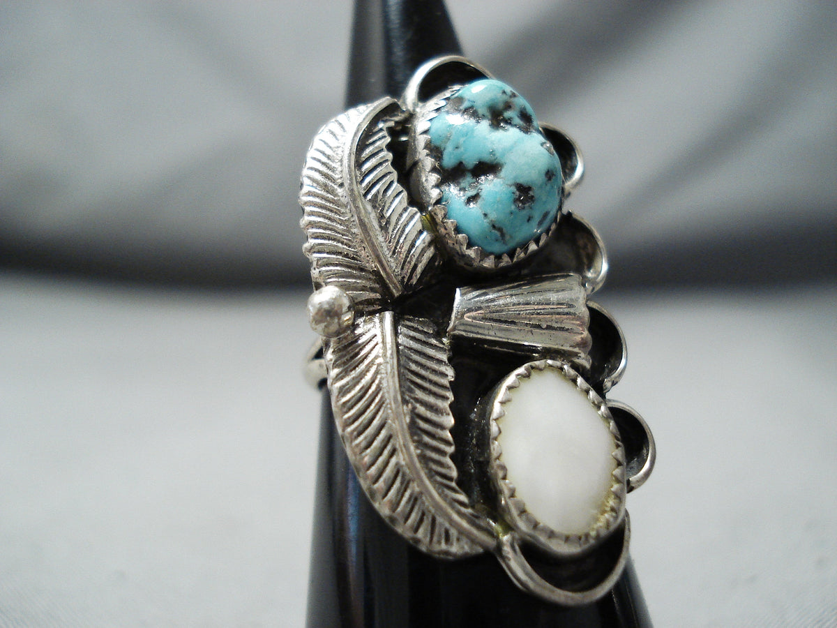 Native American Marvelous Vintage Turquoise & Mother Of Pearl