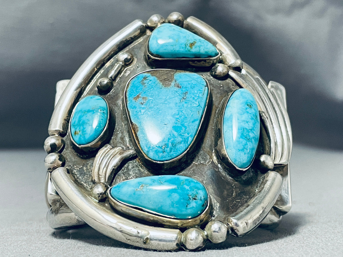 Stormy Mountain Turquoise Vintage Native American Navajo Sterling