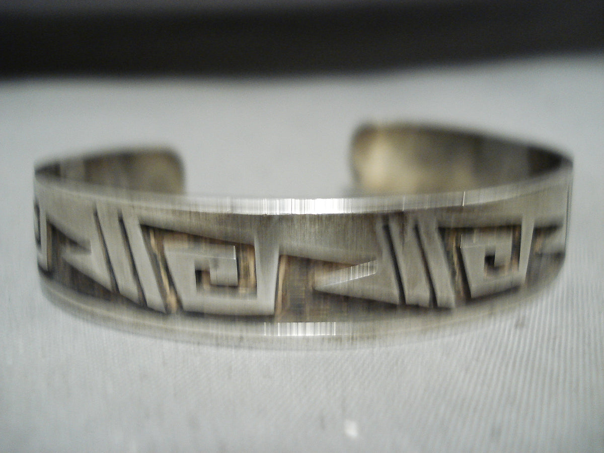 Terry Wadsworth Magnificent Vintage Native American Hopi Sterling Silver  Bracelet