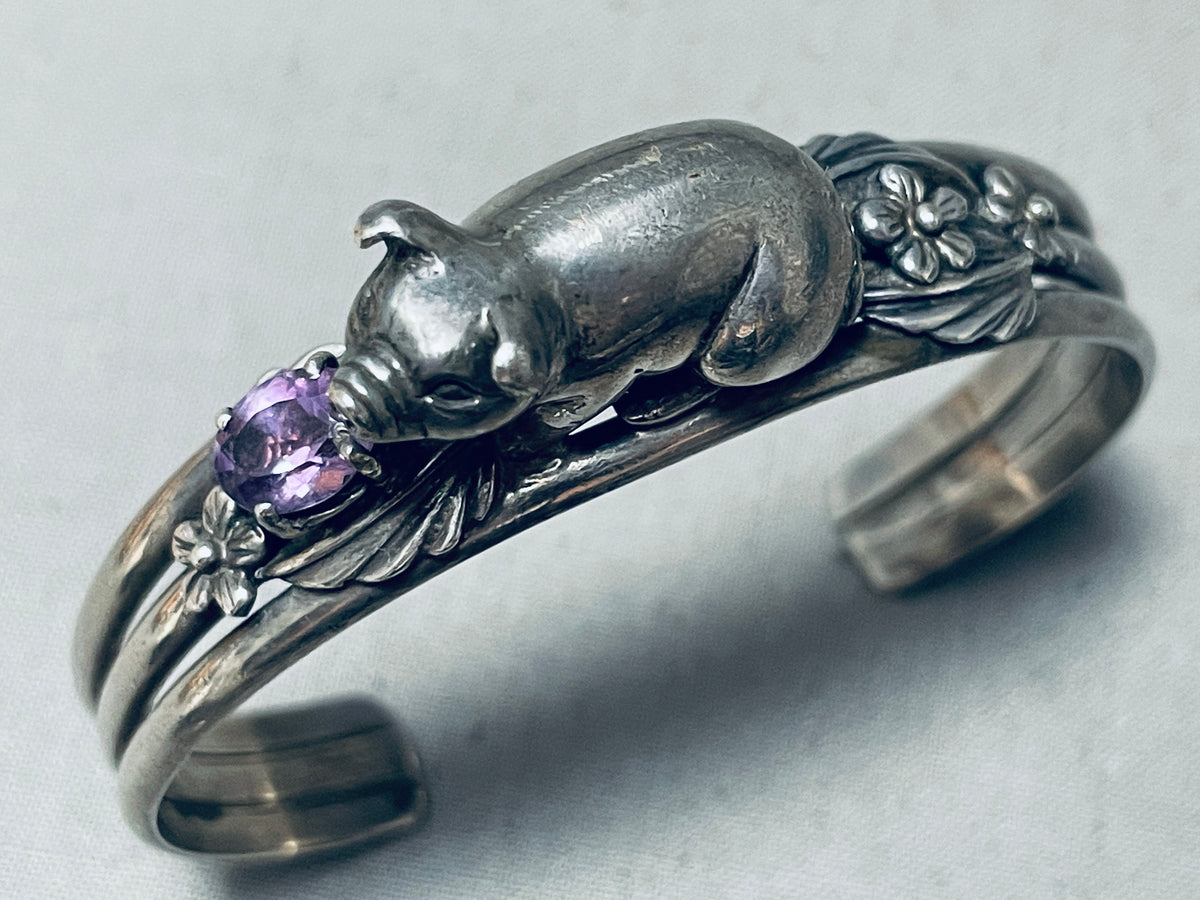 The Most Unique Vintage Amethyst Sterling Silver Clasp Bracelet – Nativo  Arts