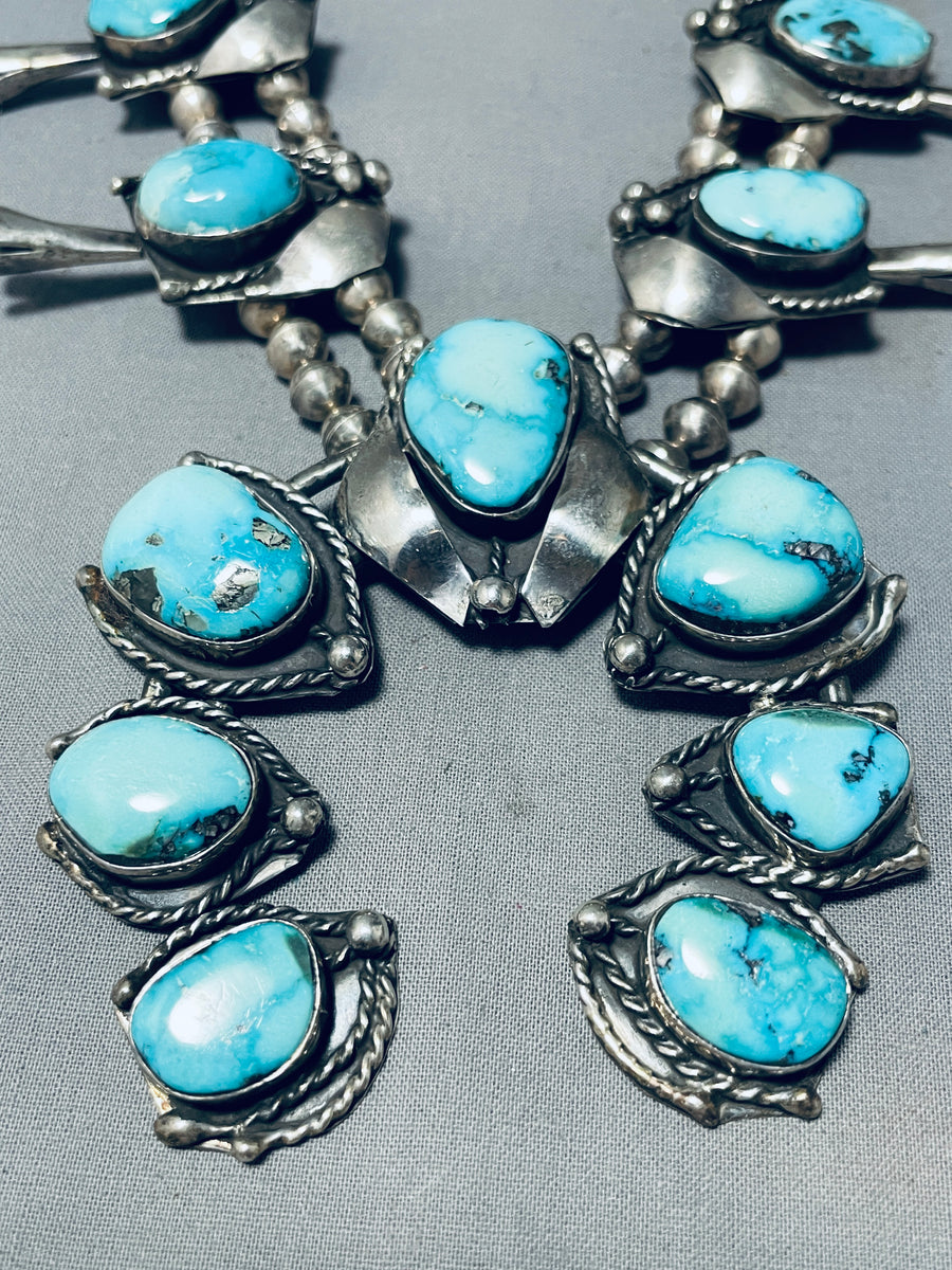 Carico Lake Turquoise Vintage Native American Navajo Sterling